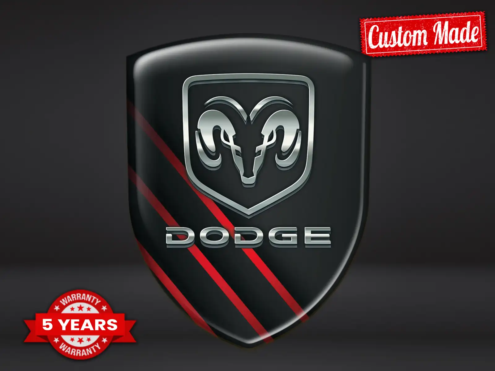 Dodge Harz Emblem Exklusiver Look Edle Dome Labels